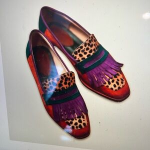 Chiara Boni Multicolor Leopard Print Loafers brand new never worn